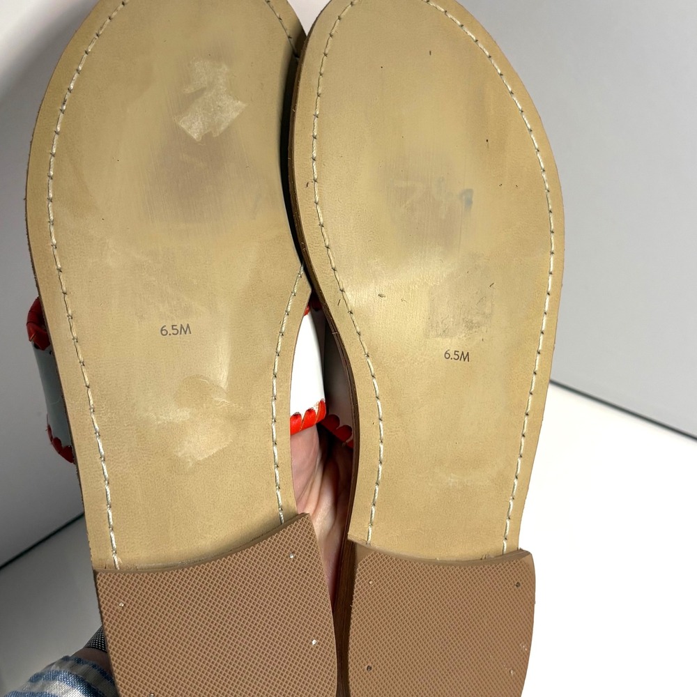 Jack Rogers Women's White Sailboat Leather Thong Sandals in Size 6.5 - Picture 8 of 9